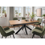 EETTAFEL, massief wild eiken bruin thumbnail 4