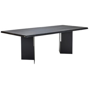 EETTAFEL, geheel massief zwart eiken