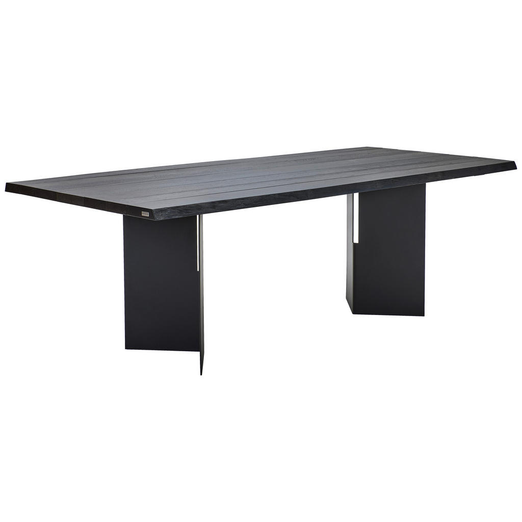EETTAFEL, geheel massief zwart eiken