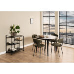 EETTAFEL, zwart gefineerd eikenhout thumbnail 2