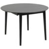 EETTAFEL, zwart gefineerd eikenhout