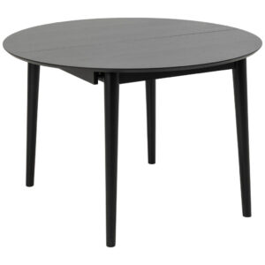 EETTAFEL, zwart gefineerd eikenhout