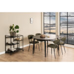 EETTAFEL, zwart gefineerd eikenhout thumbnail 6