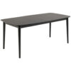 EETTAFEL, zwart gefineerd eikenhout