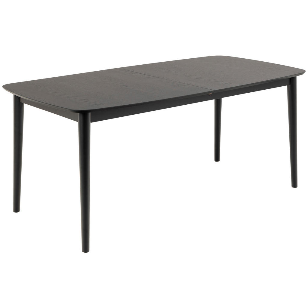 EETTAFEL, zwart gefineerd eikenhout