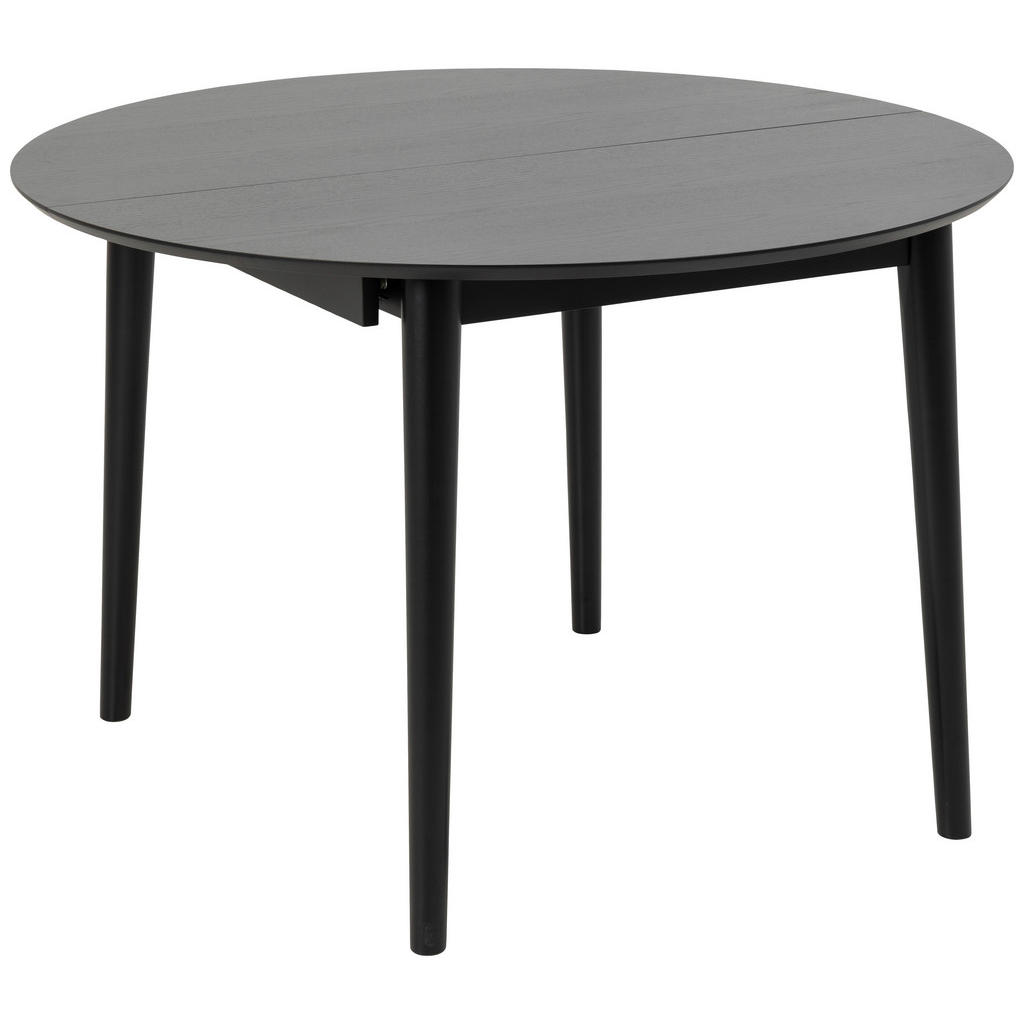EETTAFEL, zwart gefineerd eikenhout