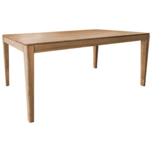 EETTAFEL, massief wild eiken bruin