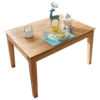 EETTAFEL, massief wild eiken bruin