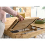 EETTAFEL, massief wild eiken bruin thumbnail 3