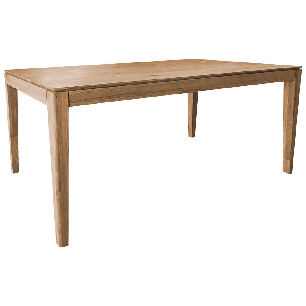 EETTAFEL, massief wild eiken bruin