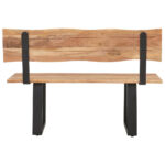 BANK, hout, zwart metaal, acaciakleuren thumbnail 7