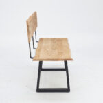 BANK, hout, zwart metaal, acaciakleuren thumbnail 6