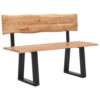 BANK, hout, zwart metaal, acaciakleuren