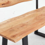 BANK, hout, zwart metaal, acaciakleuren thumbnail 3