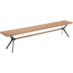 BANK, hout, zwart metaal, eikenkleur thumbnail 1