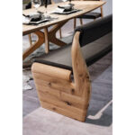 BANK, hout, zwart leer, eiken kleur thumbnail 2