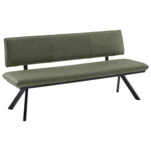 BANK, metaal, textiel groen, zwart