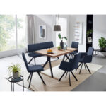BANK, metaal, textiel zwart, donkerblauw thumbnail 2