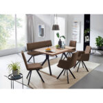 BANK, textiel, metaal zwart, donkerbruin thumbnail 2