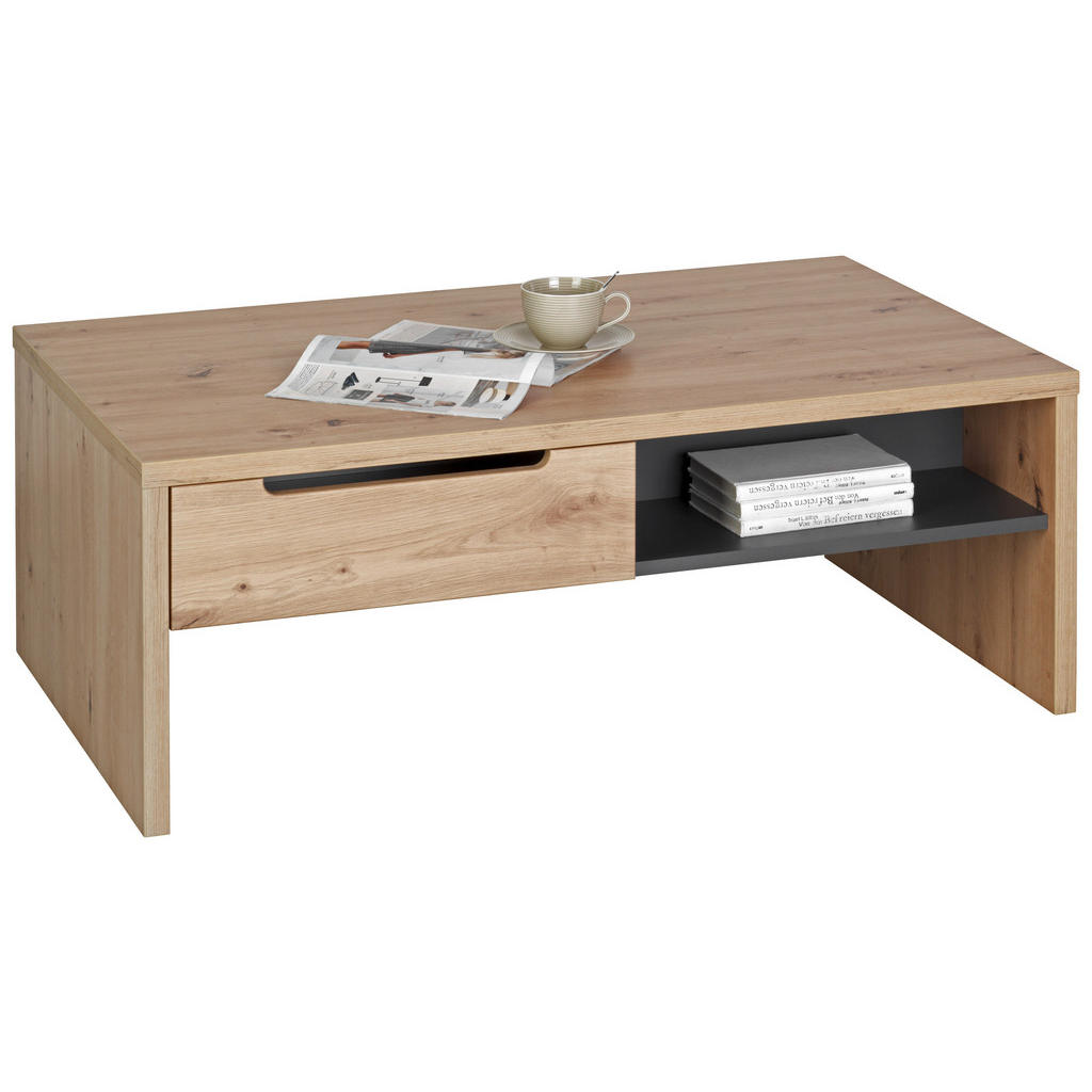 CLUB TAFEL, grafietkleuren, ambachtelijk eiken