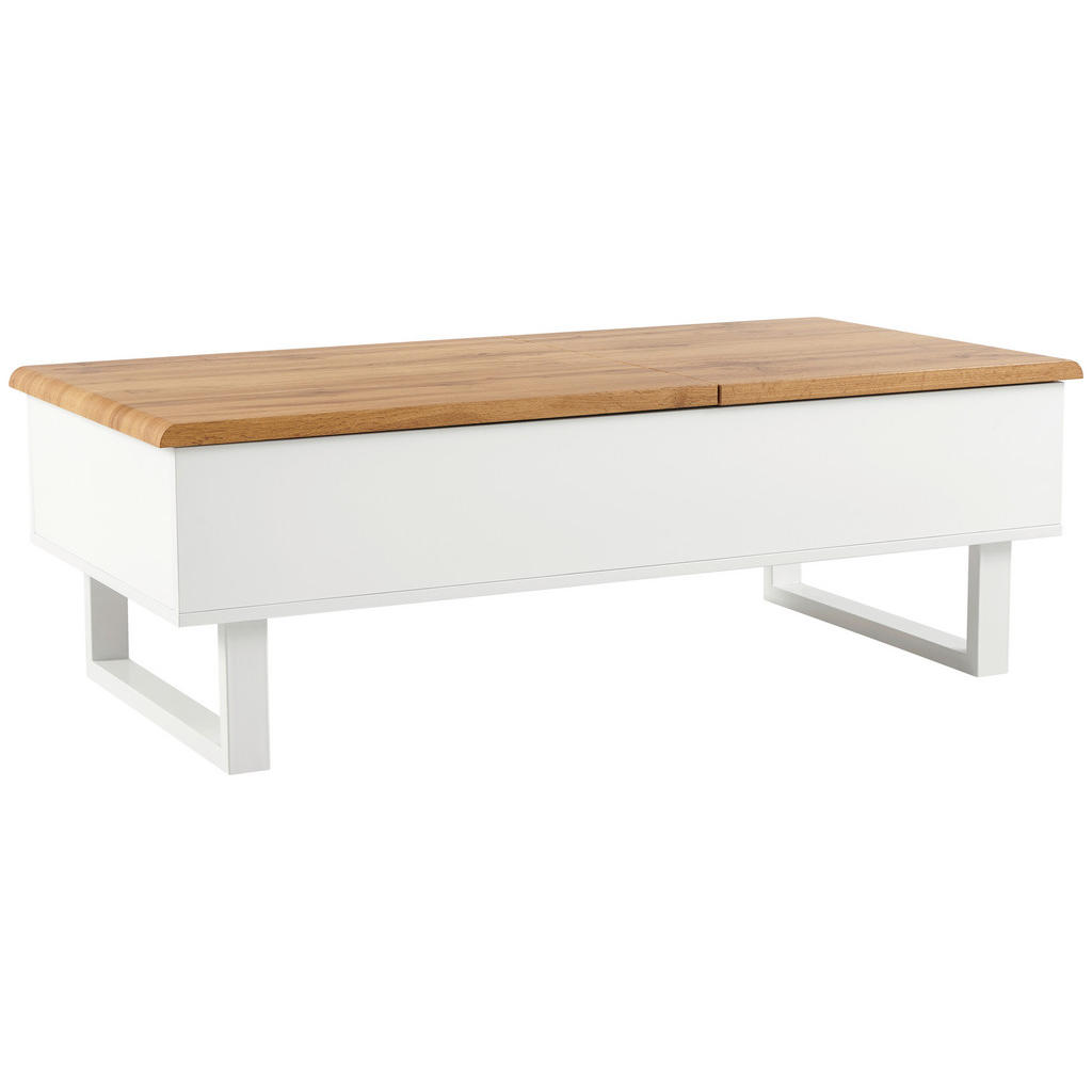 CLUBTAFEL, wit, eikenkleur