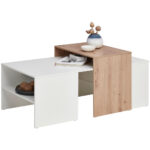 CLUBTAFEL, 115/50/70 cm wit, eikenkleur thumbnail 2