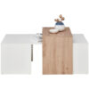 CLUBTAFEL, 115/50/70 cm wit, eikenkleur