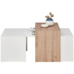 CLUBTAFEL, 115/50/70 cm wit, eikenkleur thumbnail 1