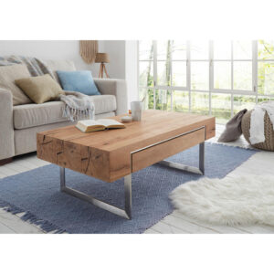 CLUBTAFEL, 110/40/60 cm eikenkleur, roestvrij staalkleur