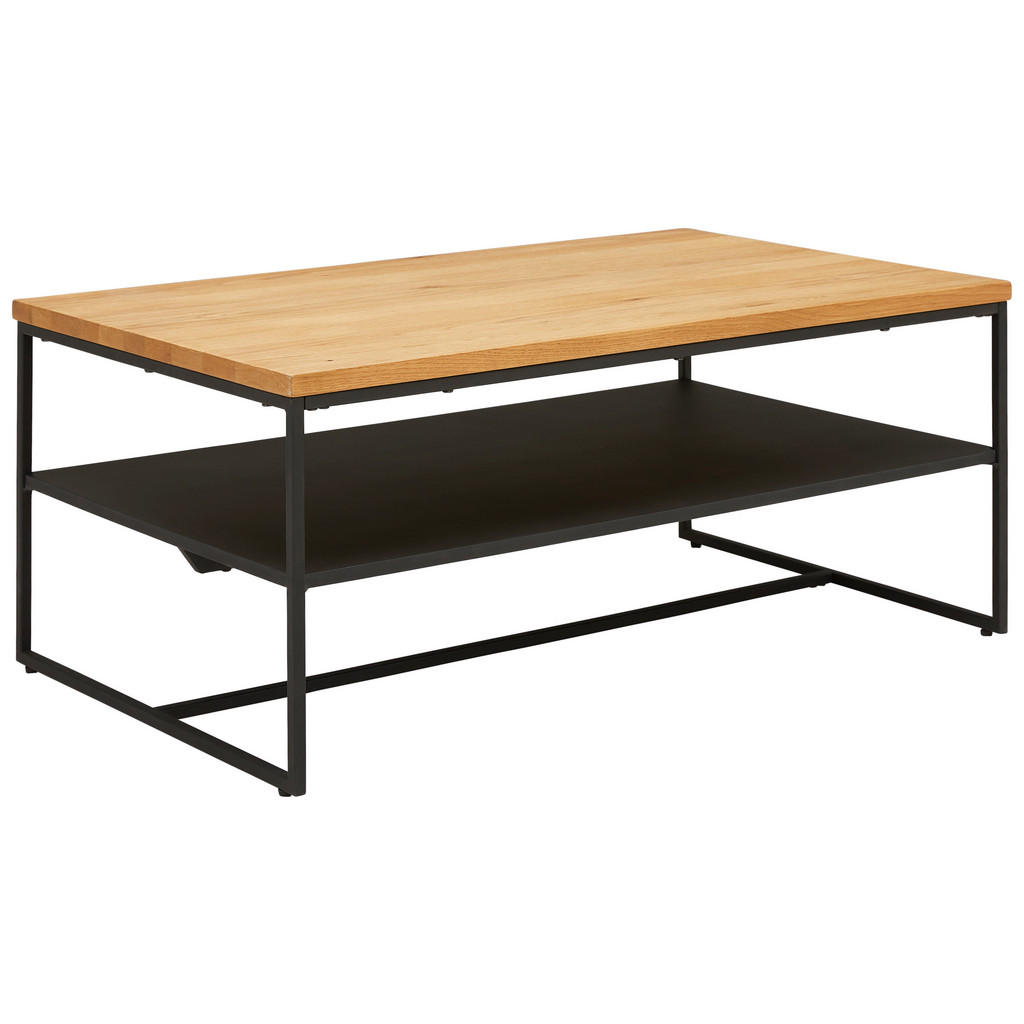 CLUBTAFEL, zwart, eikenkleur