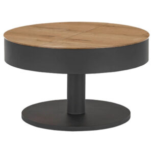 CLUBTAFEL, zwart, eikenkleur