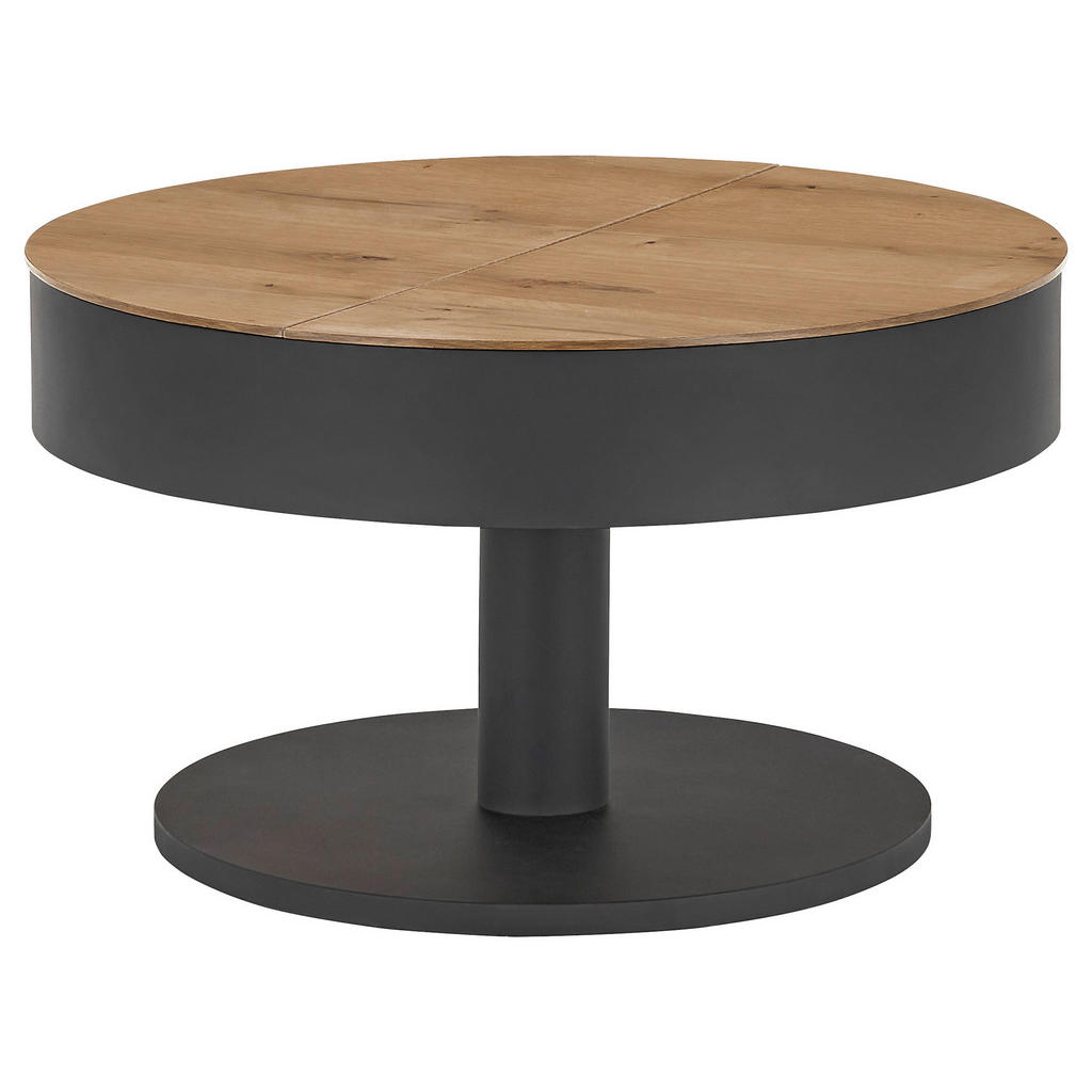 CLUBTAFEL, zwart, eikenkleur
