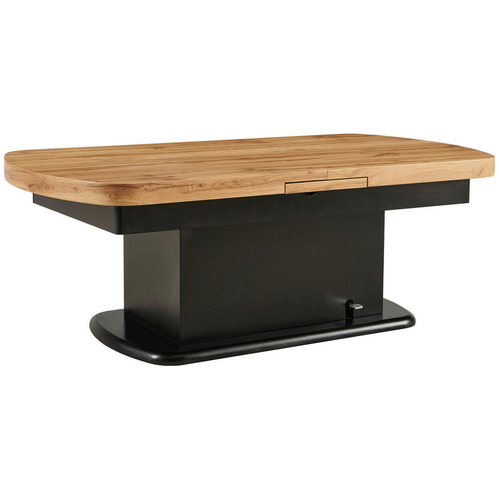 CLUBTAFEL, zwart, eikenkleur