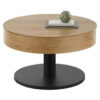 CLUBTAFEL, zwart, eikenkleur
