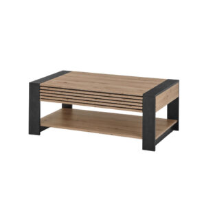 CLUB TAFEL, zwart, ambachtelijk eiken