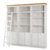 BOEKENKAST 223/222/34 cm wit, honingkleur