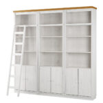 BOEKENKAST 223/222/34 cm wit, honingkleur thumbnail 1