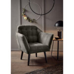COCKTAIL-ARMSTOEL, antraciet textiel, houtmateriaal thumbnail 2