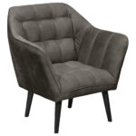 COCKTAIL-ARMSTOEL, antraciet textiel, houtmateriaal thumbnail 1