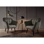 COCKTAIL-ARMSTOEL, antraciet textiel, houtmateriaal thumbnail 3