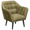 COCKTAIL-ARMSTOEL, olijfgroen textiel, houtmateriaal