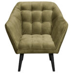 COCKTAIL-ARMSTOEL, olijfgroen textiel, houtmateriaal thumbnail 4
