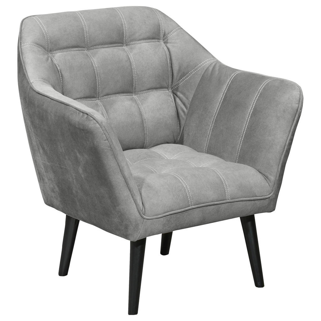 COCKTAIL-ARMSTOEL, grijze textiel, houten materiaal