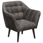 COCKTAIL-ARMSTOEL, donkerbruin textiel, houtmateriaal thumbnail 1
