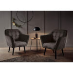 COCKTAIL-ARMSTOEL, donkerbruin textiel, houtmateriaal thumbnail 3