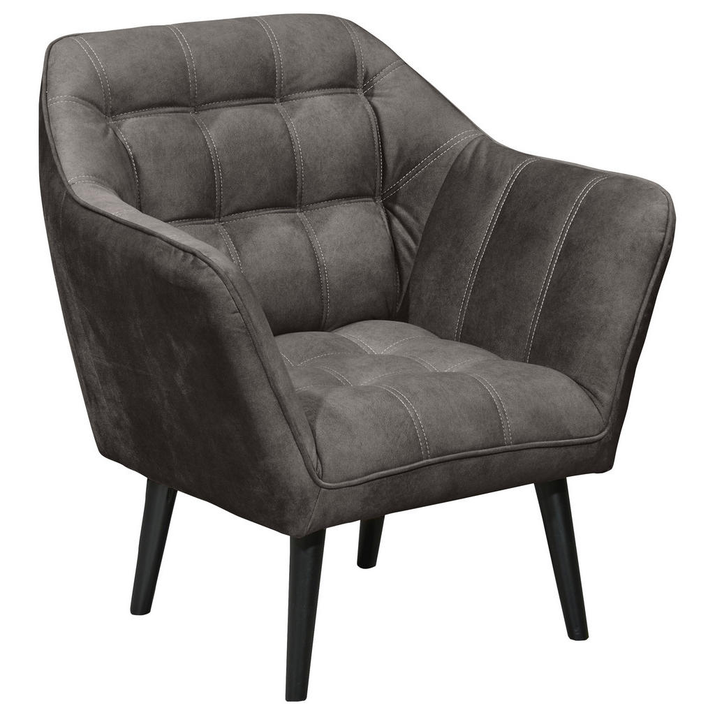 COCKTAIL-ARMSTOEL, donkerbruin textiel, houtmateriaal