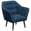 COCKTAIL-ARMSTOEL, blauw textiel, houtmateriaal