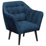 COCKTAIL-ARMSTOEL, blauw textiel, houtmateriaal thumbnail 1