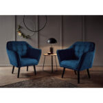 COCKTAIL-ARMSTOEL, blauw textiel, houtmateriaal thumbnail 3