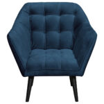 COCKTAIL-ARMSTOEL, blauw textiel, houtmateriaal thumbnail 4